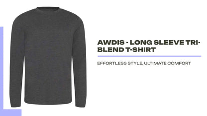 AWDis - Long Sleeve Tri-Blend T-Shirt by@Outfy