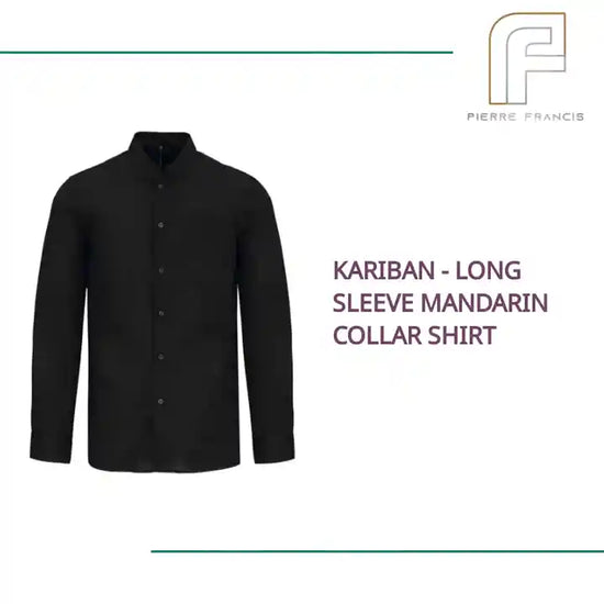 Kariban - Long Sleeve Mandarin Collar Shirt by@Outfy