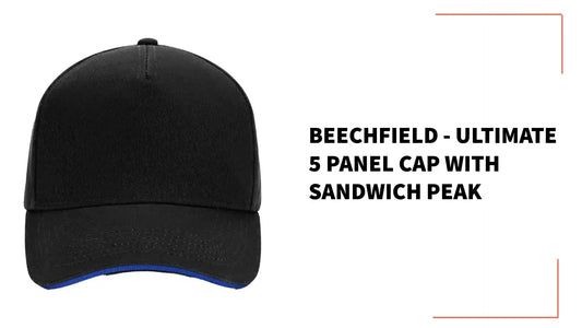 Beechfield - Ultimate 5 Panel Cap with Sandwich Peak - BB15C BK/RY ONE
