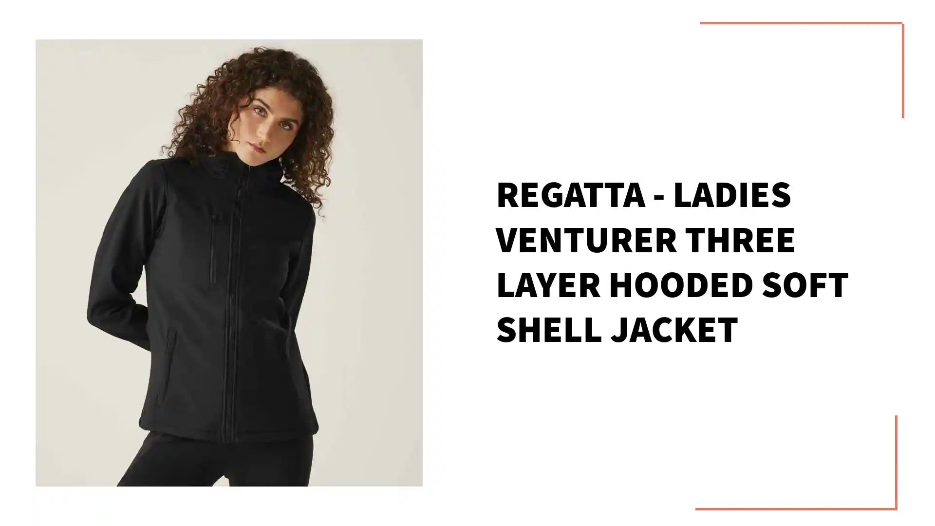 Regatta - Ladies Venturer Three Layer Hooded Soft Shell Jacket - RG636 BK/BK 10