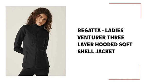 Regatta - Ladies Venturer Three Layer Hooded Soft Shell Jacket - RG636 BK/BK 10