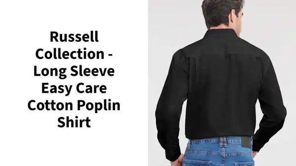 Russell Collection - Long Sleeve Easy Care Cotton Poplin Shirt by@Outfy