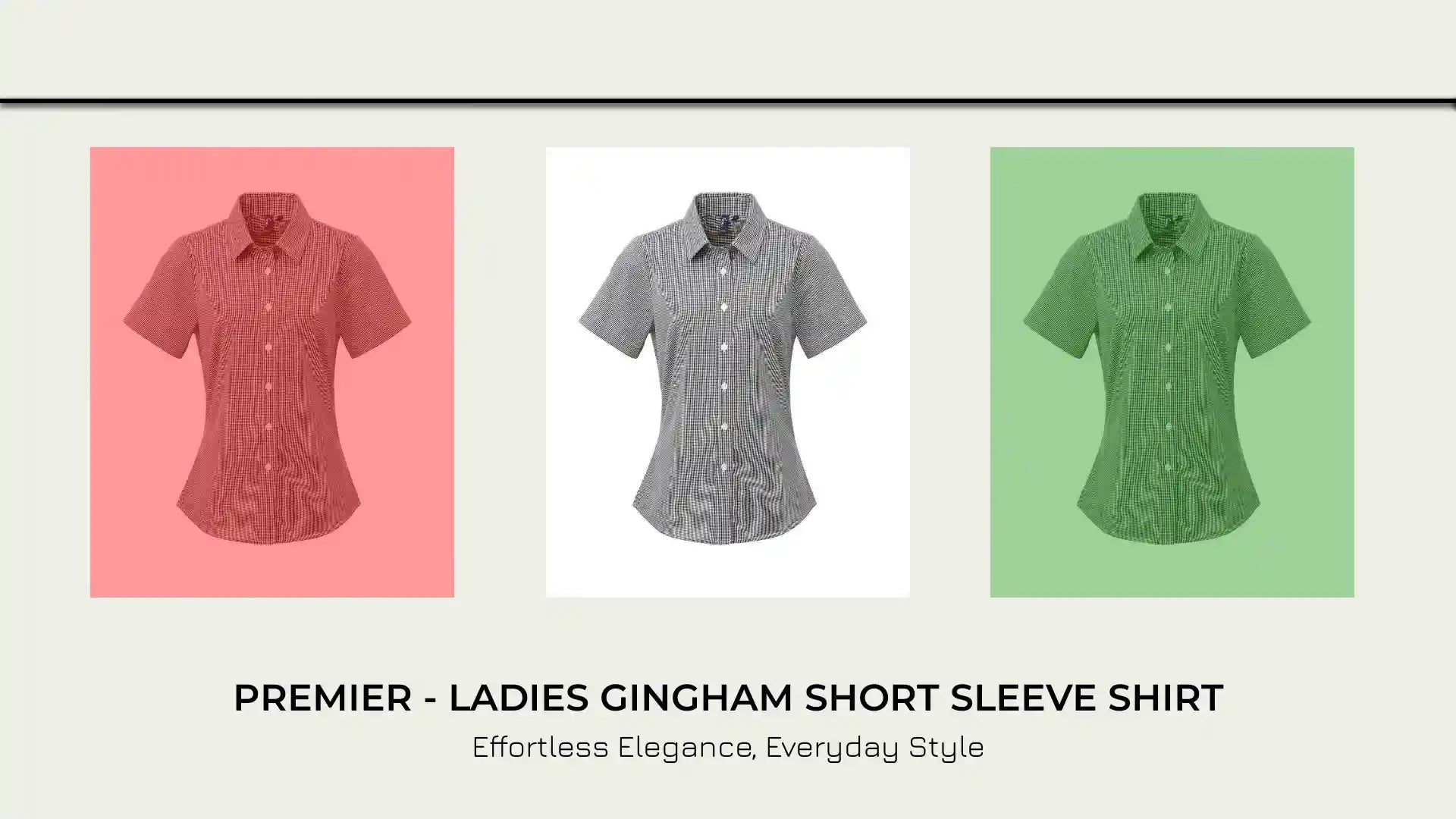 Premier - Ladies Gingham Short Sleeve Shirt by@Outfy