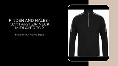 Finden and Hales - Contrast Zip Neck Midlayer Top by@Outfy