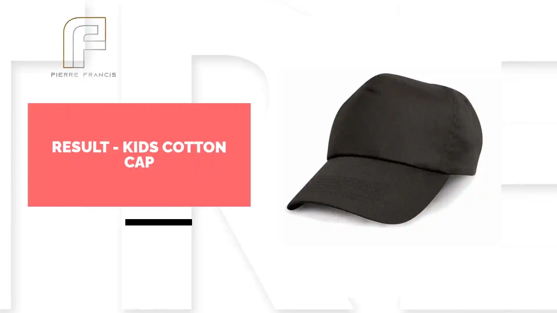 Result - Kids Cotton Cap - RC005B BLK ONE