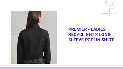 Premier - Ladies Recyclight&reg; Long Sleeve Poplin Shirt by@Outfy