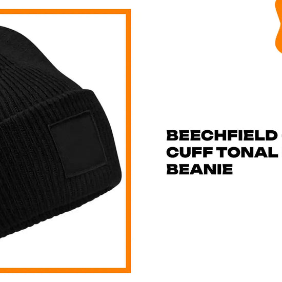 Beechfield - Deep Cuff Tonal Patch Beanie - BB336R BLK ONE
