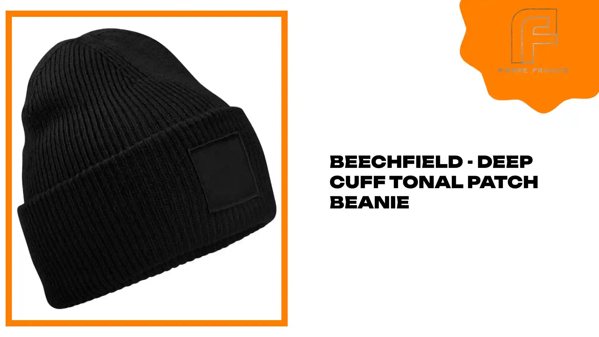 Beechfield - Deep Cuff Tonal Patch Beanie - BB336R BLK ONE