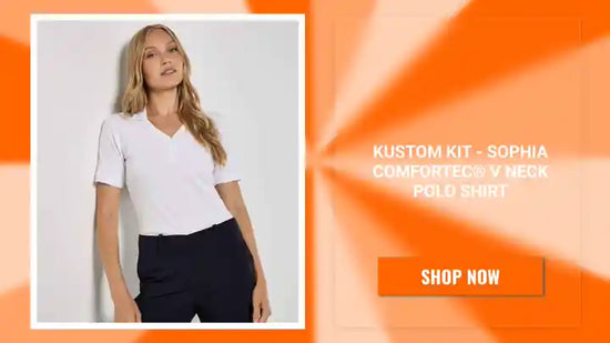Kustom Kit - Sophia Comfortec&reg; V Neck Polo Shirt by@Outfy