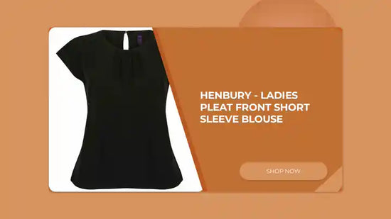 Henbury - Ladies Pleat Front Short Sleeve Blouse by@Outfy