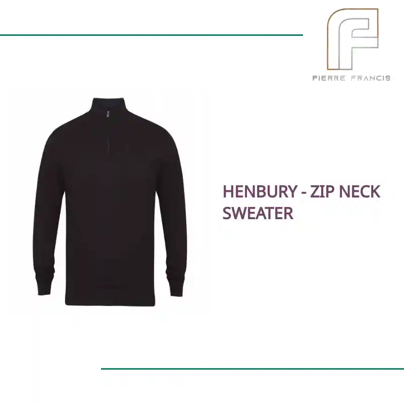 Henbury - Zip Neck Sweater by@Outfy