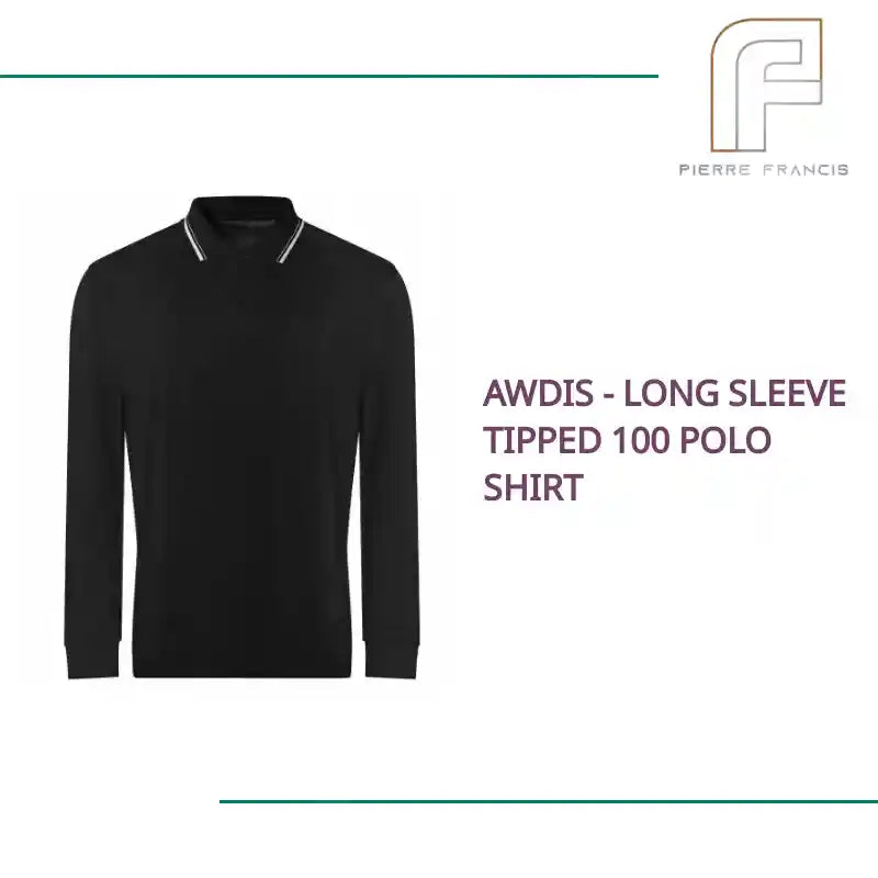 AWDis - Long Sleeve Tipped 100 Polo Shirt by@Outfy
