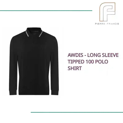 AWDis - Long Sleeve Tipped 100 Polo Shirt by@Outfy
