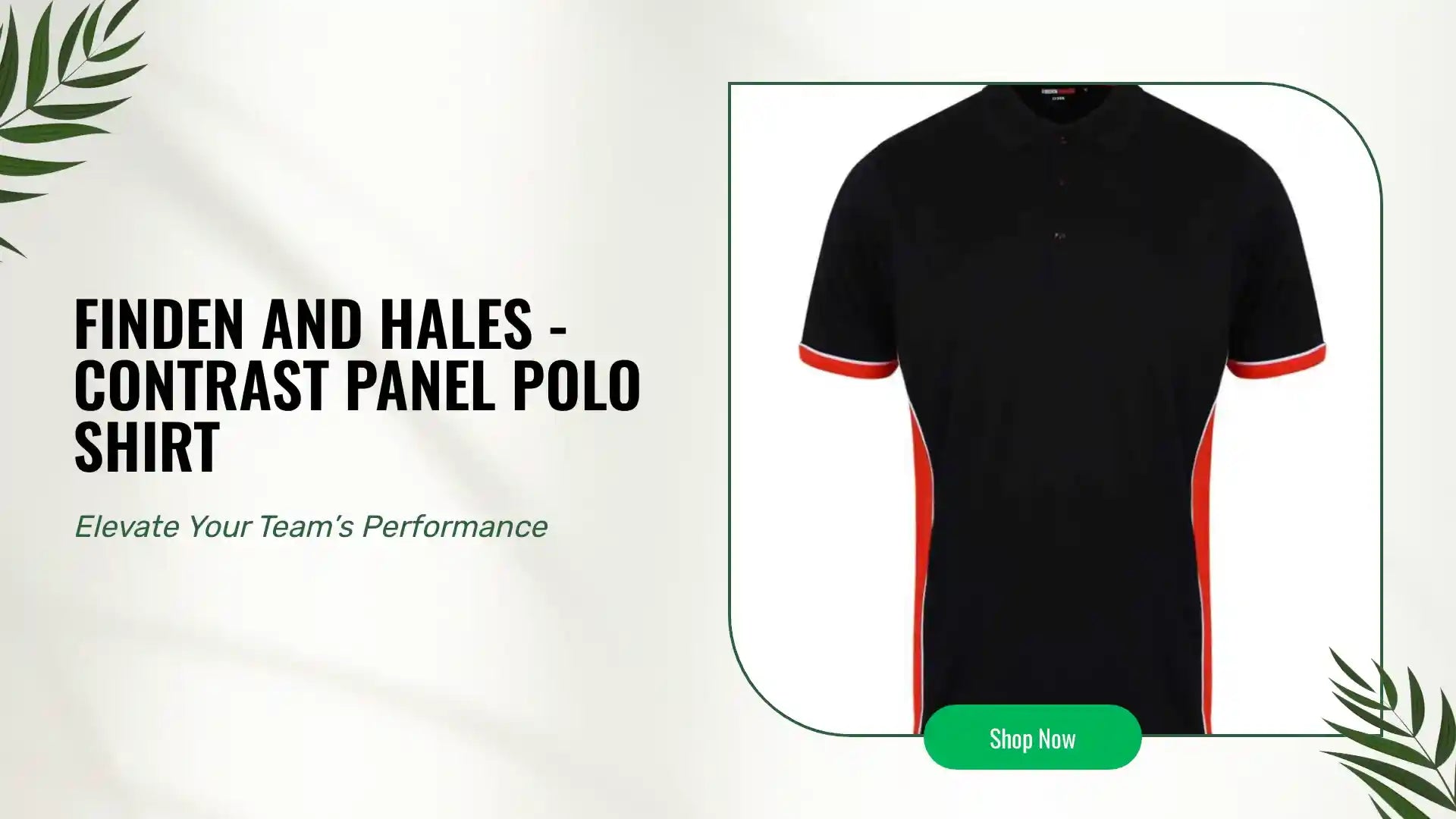 Finden and Hales - Contrast Panel Polo Shirt - LV355 BK/RD XS