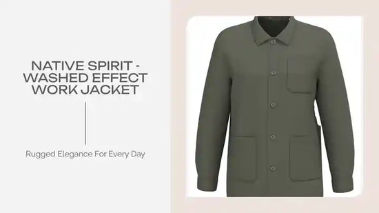 Native Spirit - Washed Effect Work Jacket by@Outfy