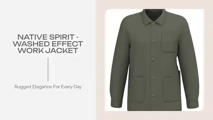 Native Spirit - Washed Effect Work Jacket by@Outfy