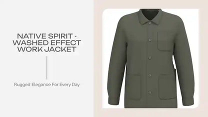 Native Spirit - Washed Effect Work Jacket by@Outfy