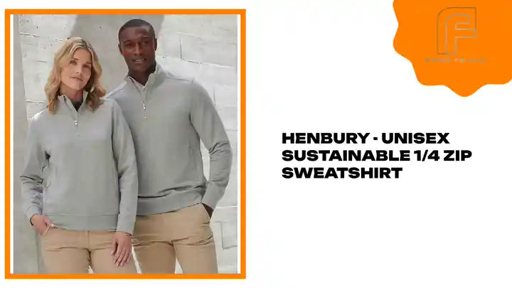 Henbury - Unisex Sustainable 1/4 Zip Sweatshirt by@Outfy