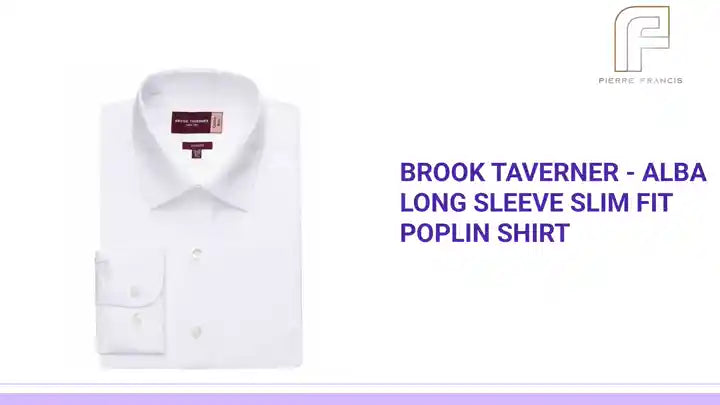 Brook Taverner - Alba Long Sleeve Slim Fit Poplin Shirt by@Outfy