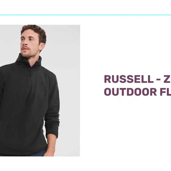 Russell - Zip Neck Outdoor Fleece - 874M BLK XS