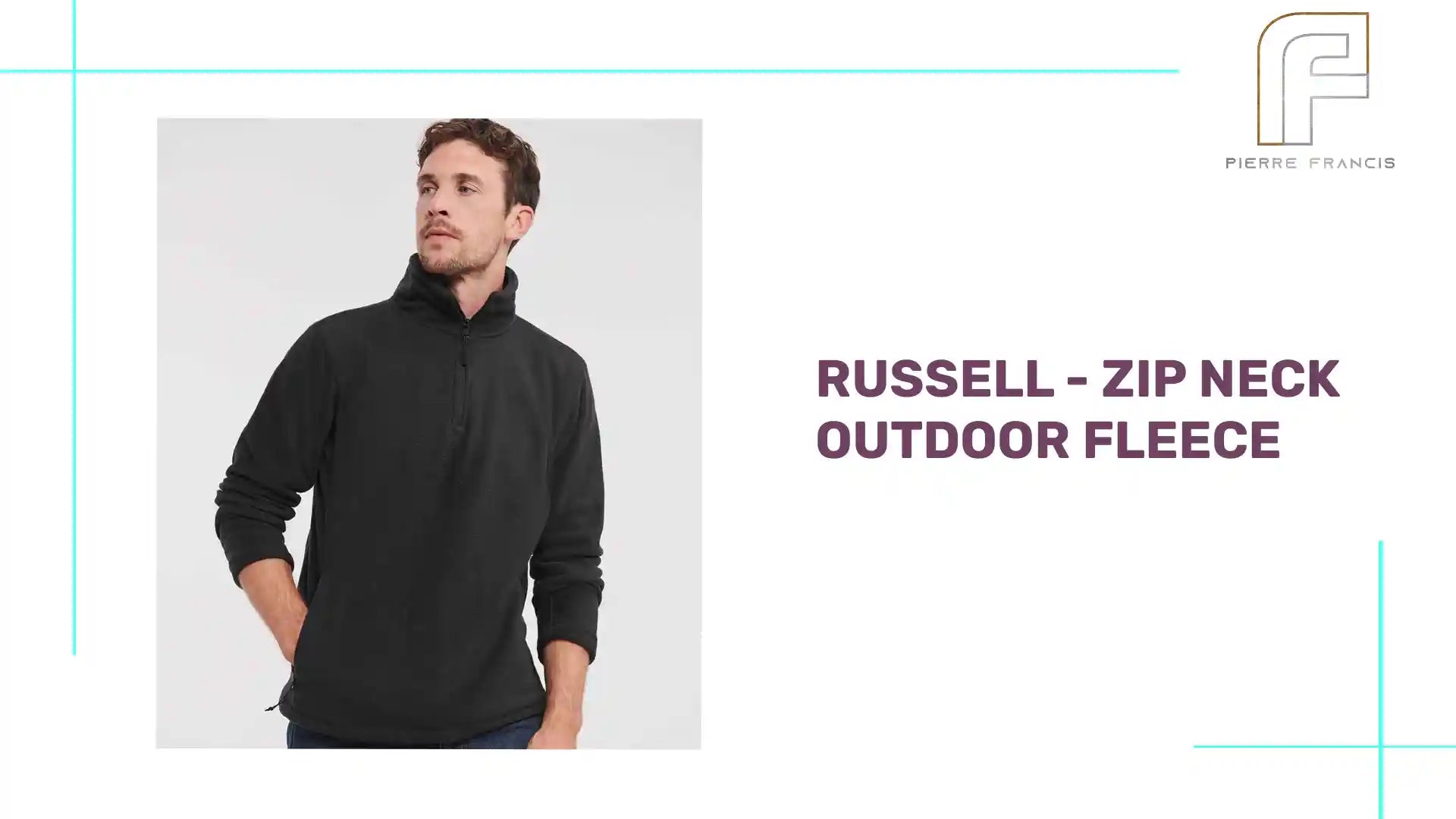 Russell - Zip Neck Outdoor Fleece - 874M BLK XS
