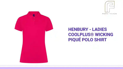 Henbury - Ladies Coolplus&reg; Wicking Piqu&eacute; Polo Shirt by@Outfy