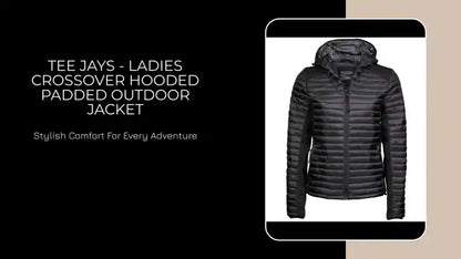 Tee Jays - Ladies Crossover Hooded Padded Outdoor Jacket by@Outfy