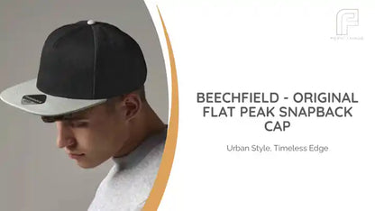 Beechfield - Original Flat Peak Snapback Cap by@Outfy