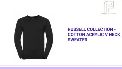 Russell Collection - Cotton Acrylic V Neck Sweater by@Outfy