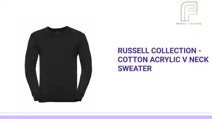 Russell Collection - Cotton Acrylic V Neck Sweater by@Outfy