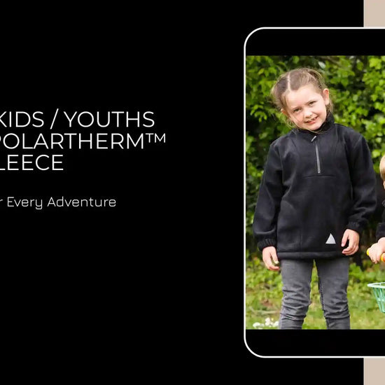 Result - Kids / Youths Zip Neck Polartherm™ Fleece - RS33B BLK 3-4