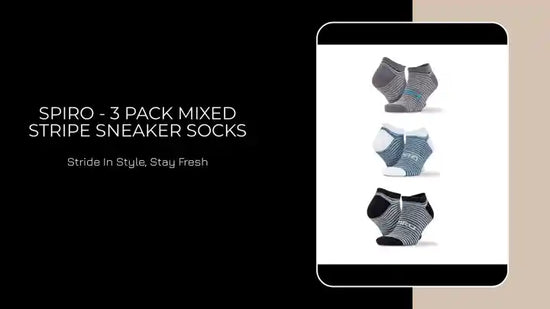 Spiro - 3 Pack Mixed Stripe Sneaker Socks by@Outfy