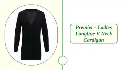 Premier - Ladies Longline V Neck Cardigan by@Outfy