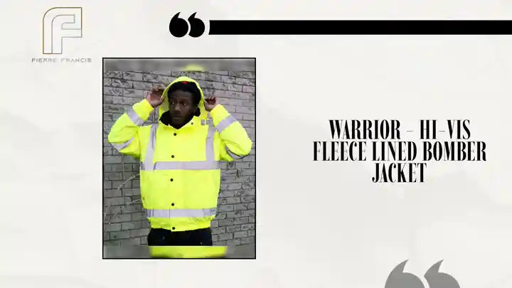 Warrior - Hi-Vis Fleece Lined Bomber Jacket by@Outfy