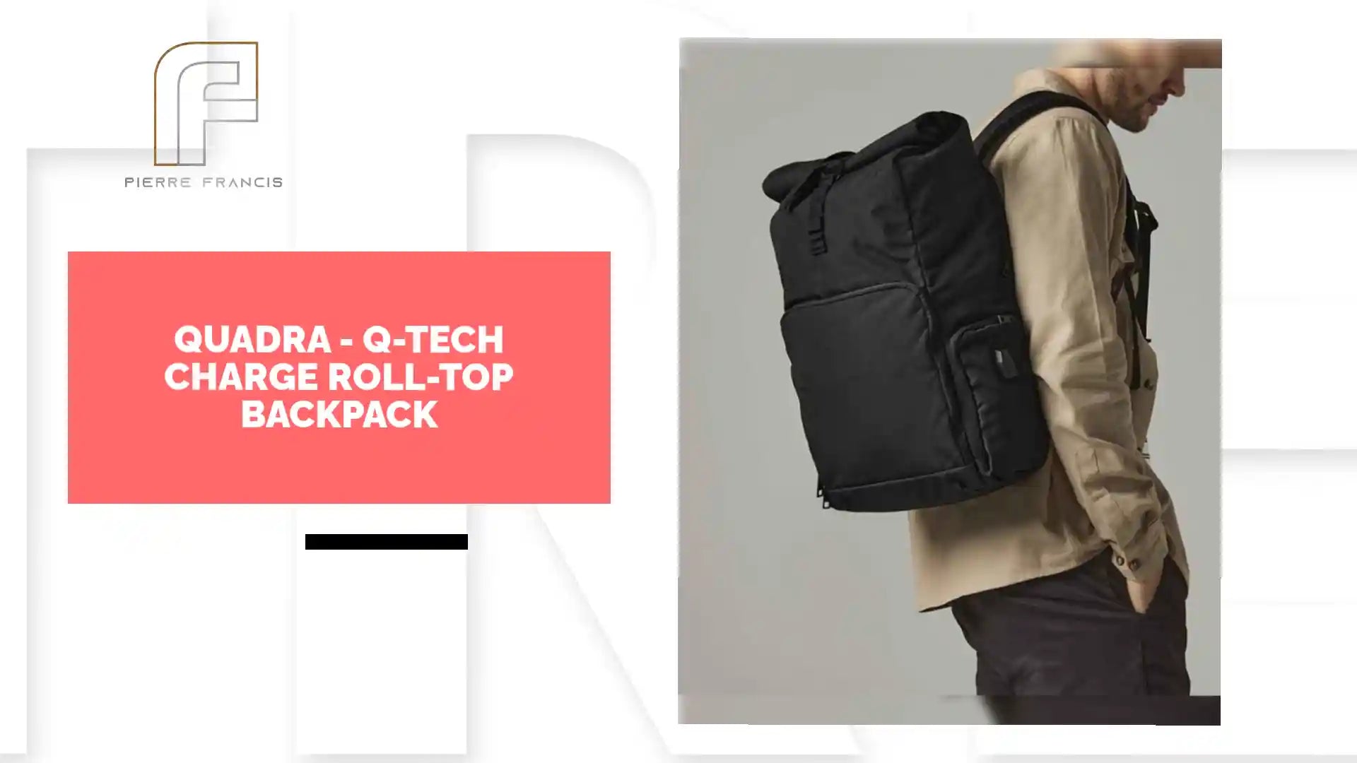 Quadra - Q-Tech Charge Roll-Top Backpack - QD995 BLK ONE