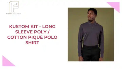 Kustom Kit - Long Sleeve Poly / Cotton Piqu&eacute; Polo Shirt by@Outfy