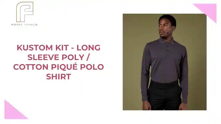 Kustom Kit - Long Sleeve Poly / Cotton Piqu&eacute; Polo Shirt by@Outfy