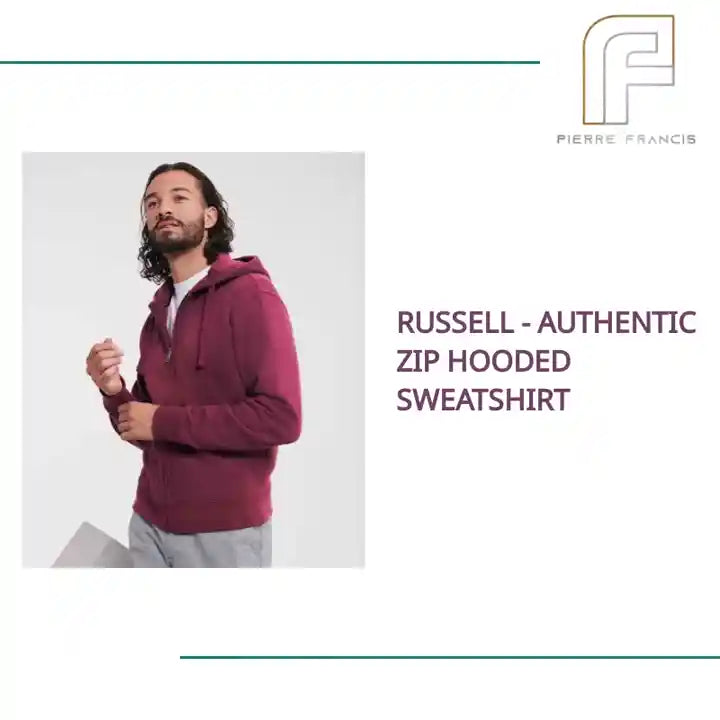 Russell - Authentic Zip Hooded Sweatshirt by@Outfy
