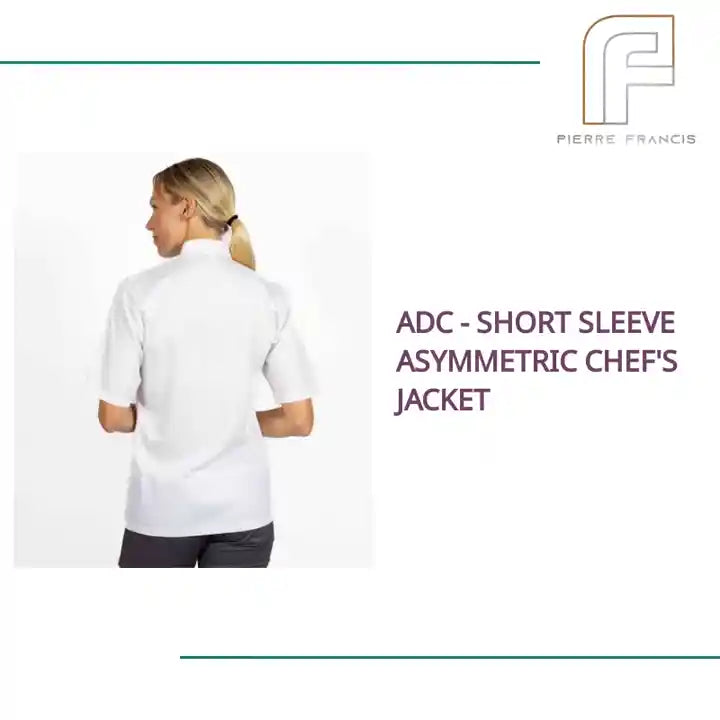 ADC - Short Sleeve Asymmetric Chef's Jacket by@Outfy