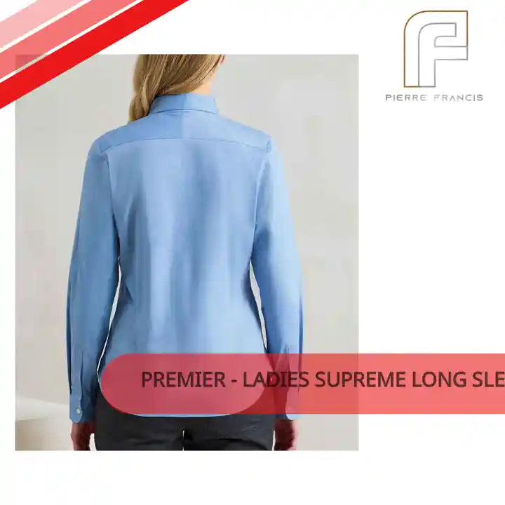 Premier - Ladies Supreme Long Sleeve Oxford Shirt by@Outfy