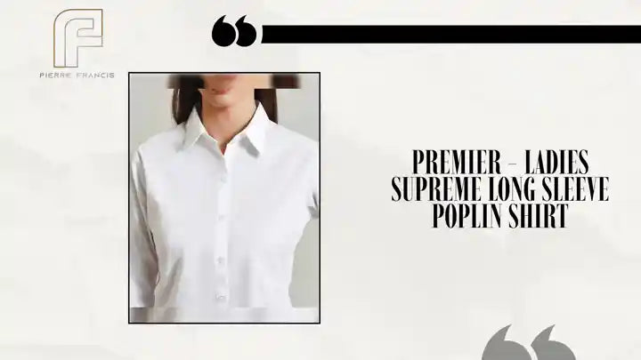 Premier - Ladies Supreme Long Sleeve Poplin Shirt by@Outfy