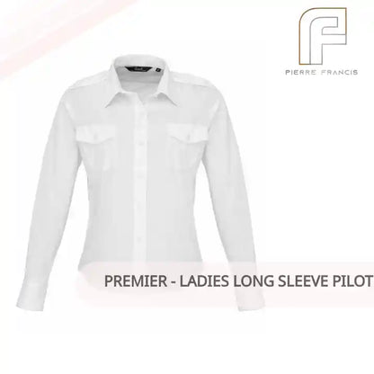 Premier - Ladies Long Sleeve Pilot Shirt by@Outfy
