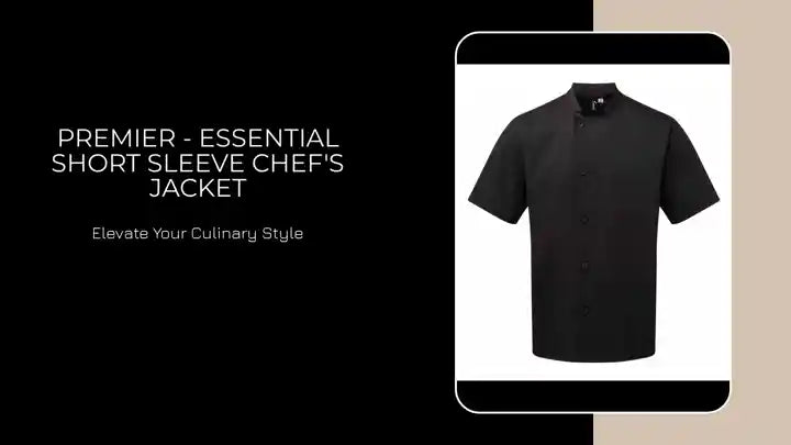 Premier - Essential Short Sleeve Chef&#039;s Jacket by@Outfy