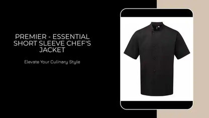 Premier - Essential Short Sleeve Chef&#039;s Jacket by@Outfy