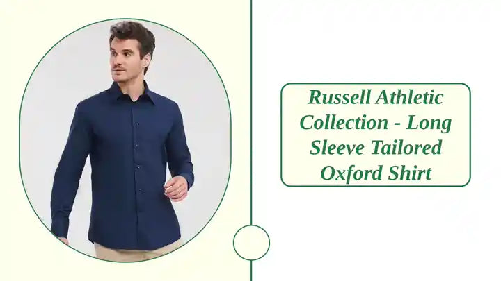Russell Athletic Collection - Long Sleeve Tailored Oxford Shirt by@Outfy