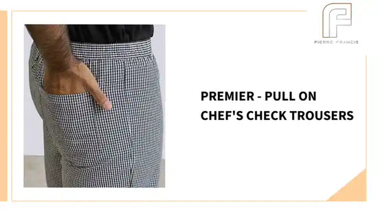 Premier - Pull On Chef's Check Trousers by@Outfy