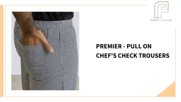 Premier - Pull On Chef's Check Trousers by@Outfy