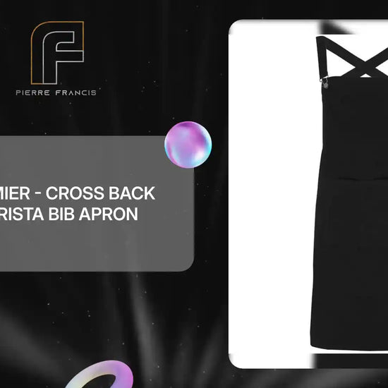 Premier - Cross Back Barista Bib Apron - PR129 BLK ONE