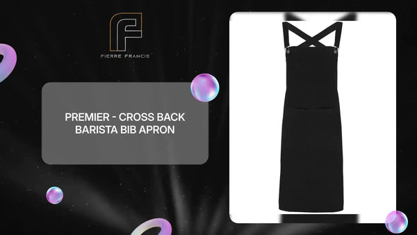 Premier - Cross Back Barista Bib Apron - PR129 BLK ONE