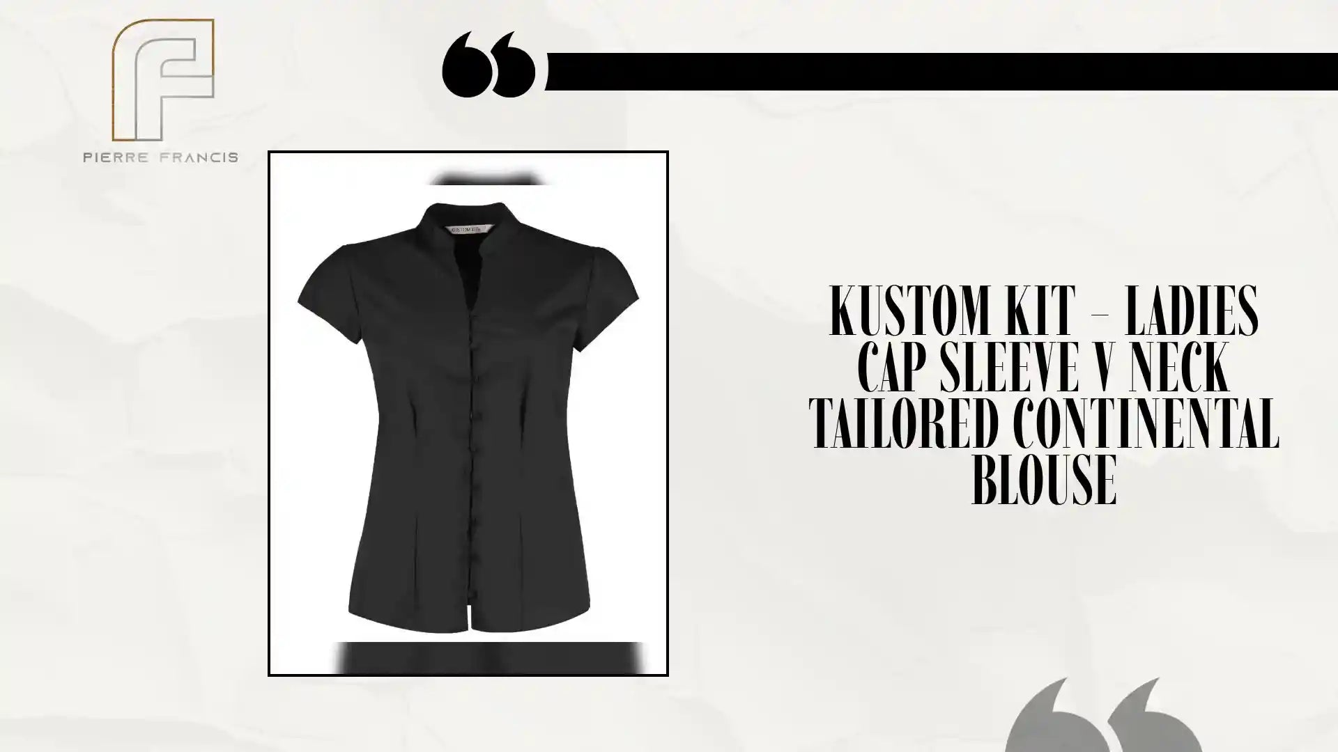 Kustom Kit - Ladies Cap Sleeve V Neck Tailored Continental Blouse - K727 BLK 8